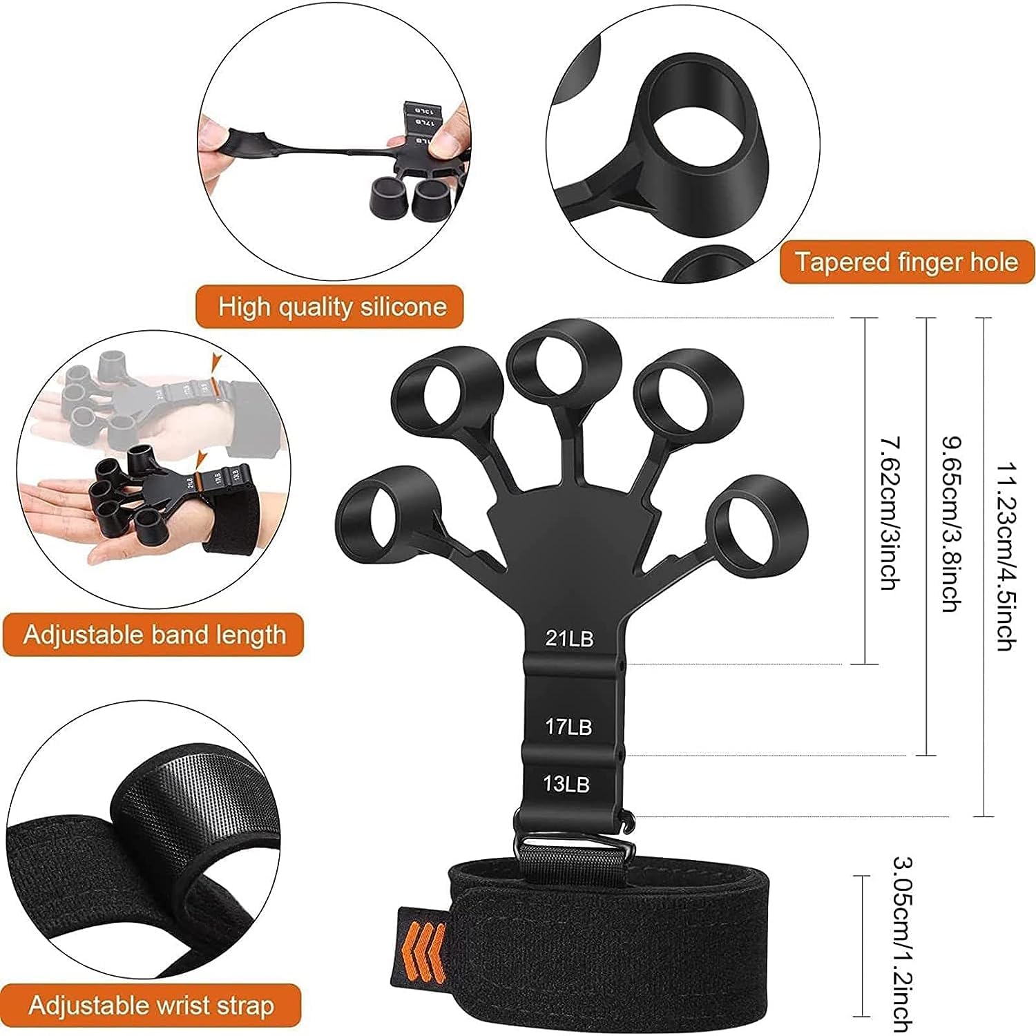 Gripster Finger Grip Strengthener - Adjustable Hand Exerciser for Forearm & Wrist - Pain Relief for Arthritis & Carpal Tunnel. 
