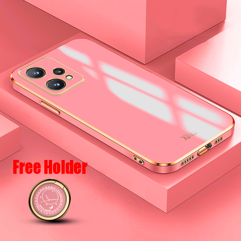 Biruiqu for Oneplus NordCE 2 Lite 5G Back Cover Luxury 6D Plating Frame Shiny Bling Phone Pounch Soft Silicone Square Phone Case