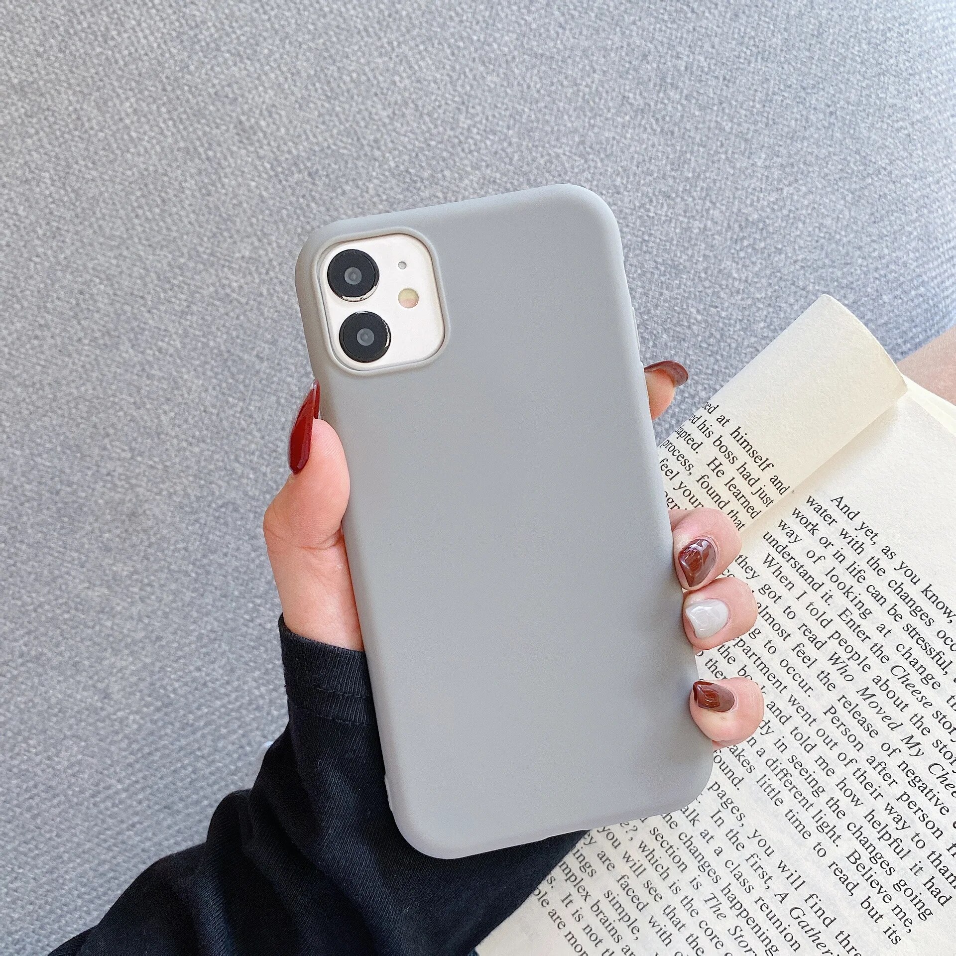 Gray color Matte Phone Case For iphone 11 Pro XS Max XR X 8 7 6S 6 Plus SE 2020 12 mini 12 Pro Max Soft TPU Back Cover
