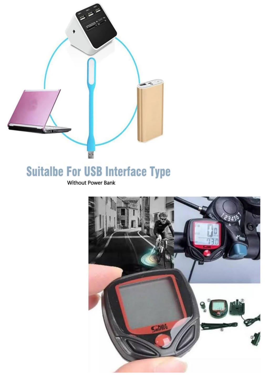 Waterproof Bicycle Speed Meter With Free Usb Light - সাইকেল - সাইকেল. 