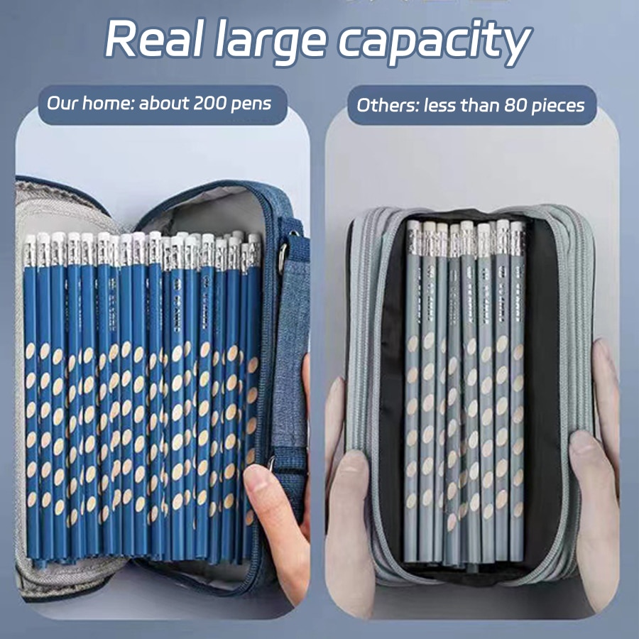 Portable Large Capacity Pencil Case Upper Pen Box Multifunctional Stationery Bag Boy Back to School Office Supplies Stationery. 