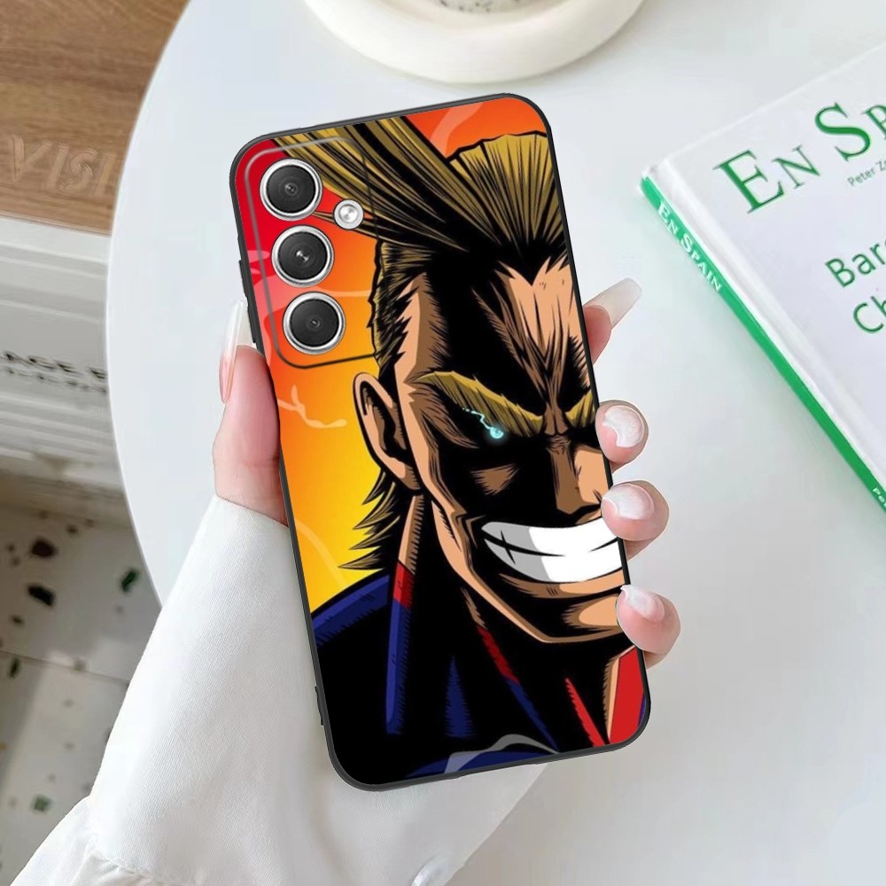 Hero All Might Mobile Cell Phone Case for Samsung Galaxy S24 S23 S22 S21 S20 S10 S9 Plus FE Ultra Lite Black Phone Cover Funda. 