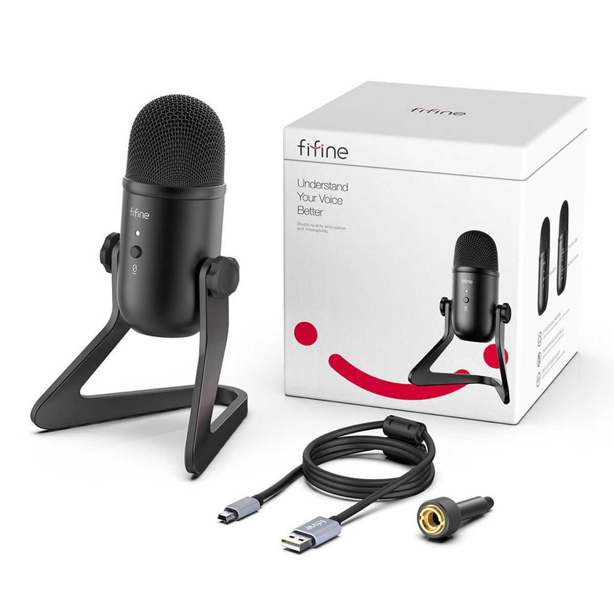 FIFINE K678 USB Microphone For Recording Streaming On PC And Mac, Gaming Mic With Headphone Output & Volume Control, Mic Gain Control, Mute Button For Vocal, YouTube. 