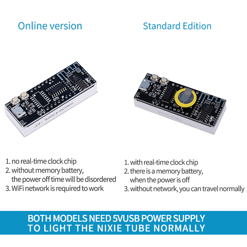 WiFi timing clock module network automatic timing LED digital tube electronic clock kit USB 5V Precise self illumination. 