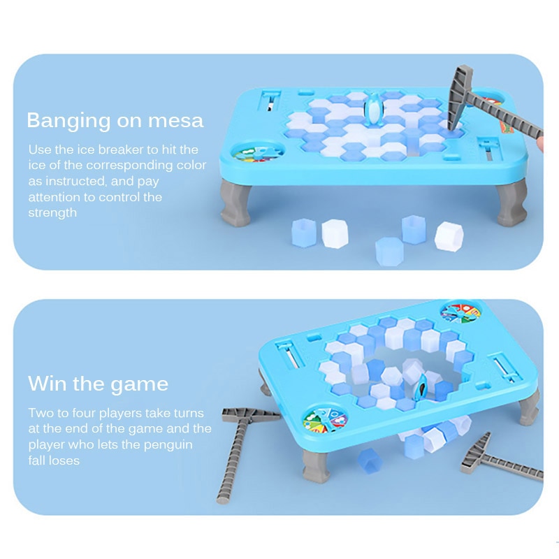 【happy one】Fun Save Family Board Penguin Ice Breaking Frog Trap Activate Desktop Game Who Make The Penguin Fall Off Lose. 