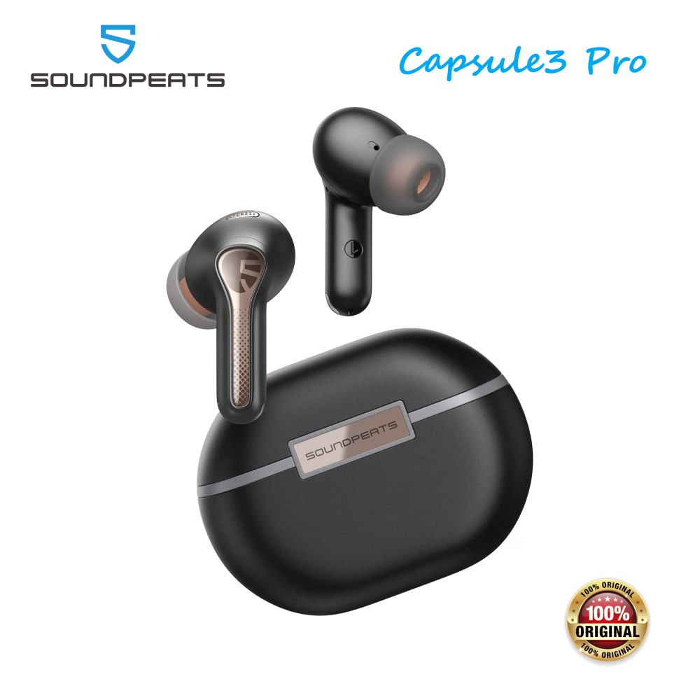 SoundPEATS Capsule3 Pro Wireless Earbuds with Hi-Res and LDAC, 43dB Hybrid Active Noise Cancelling Bluetooth 5.3 Earphones with 6 Mics for Calls, 52 Hours of Playtime, Transparency & Game Mode. 