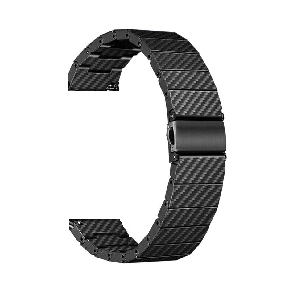 22mm Carbon Fiber Metal Watch Band Wrist Strap For Smartwatch. 
