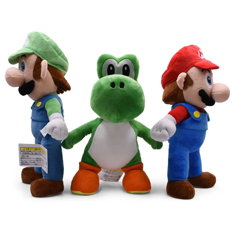 Mario Bros Plush Toys Luigi Yoshi Princess Peach Toadette Bowser