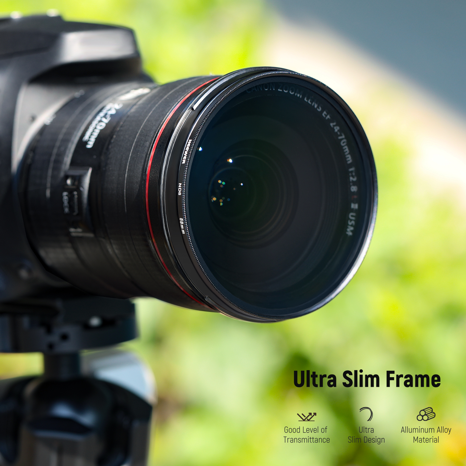 NEEWER ND Lens Filter Kit ND2 ND4 ND8 ND16 Filter Kit For Canon Nikon Sony Panasonic DSLR Cameras with 49mm Lens. 