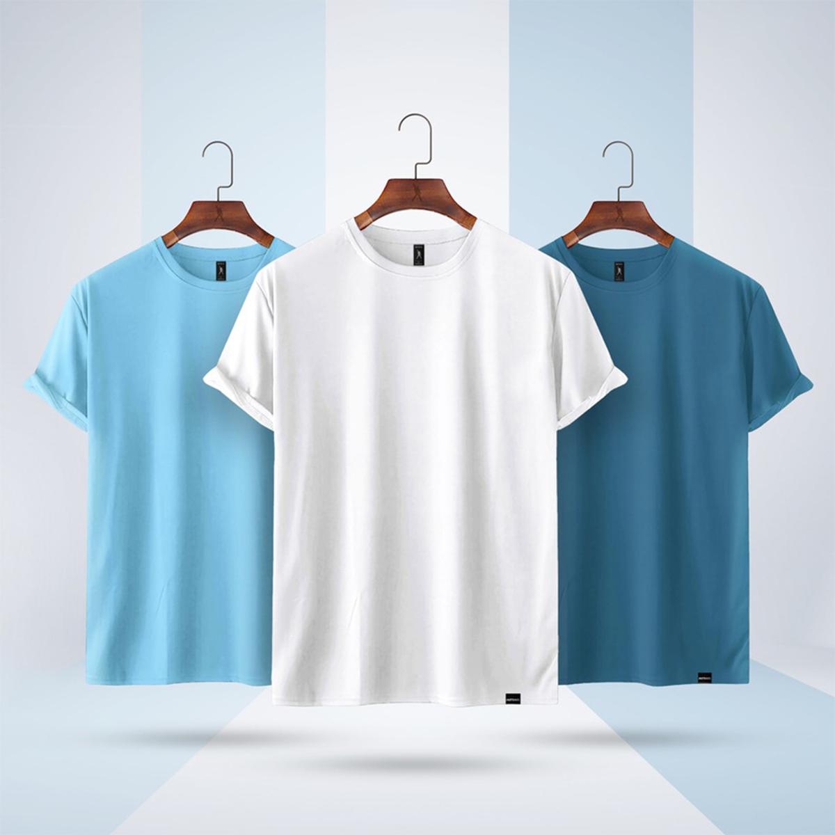 Effortless Summer Style - Complete Your Summer Outfit with a Solid Color T-Shirt Combo for Men, providing Comfort, Style, and Easy Maintenance.
