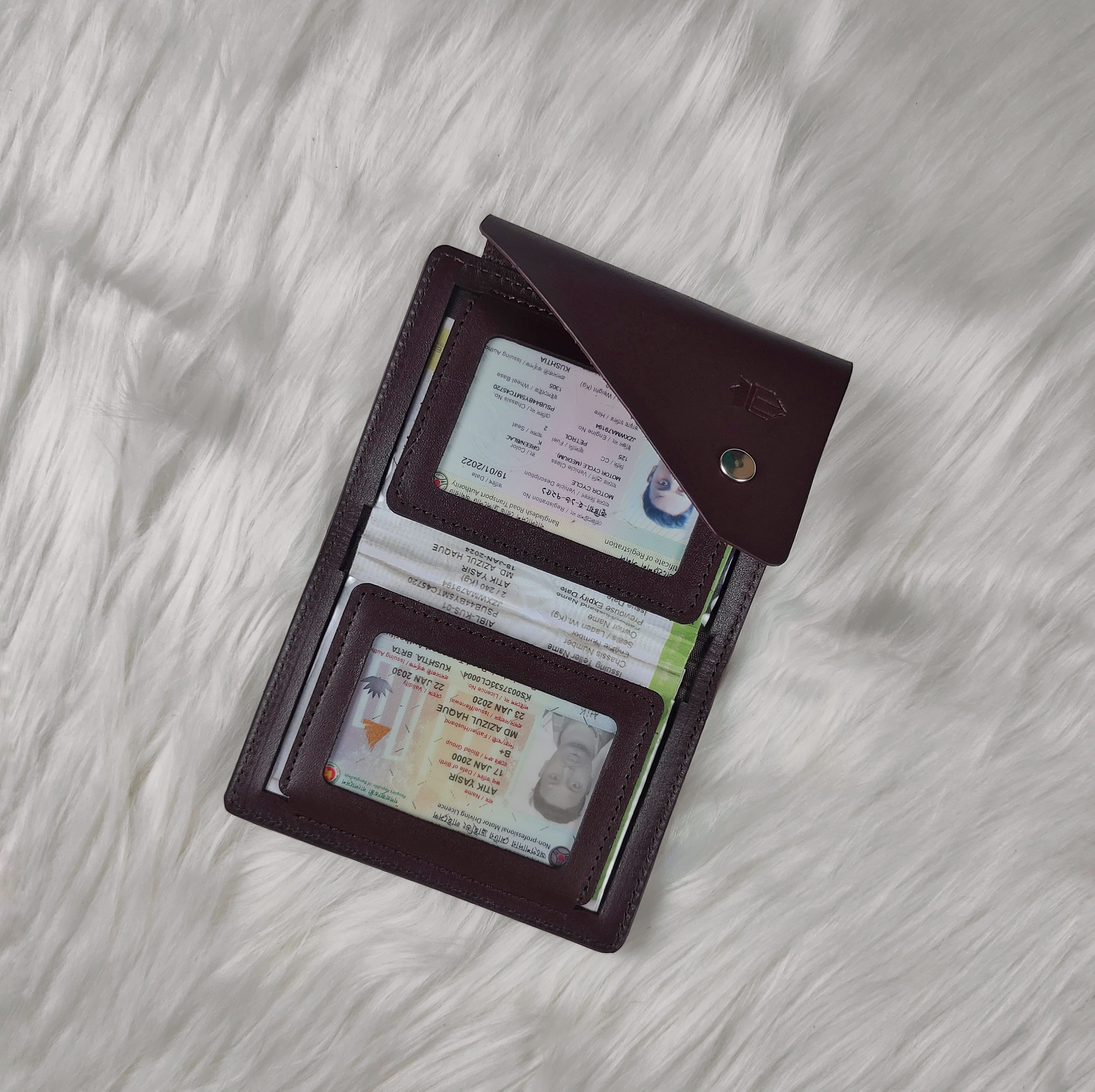 Premium Leather made Biker Wallet, Bike Document Holder, 100% Genuine Leather, Credit Card Holder. 