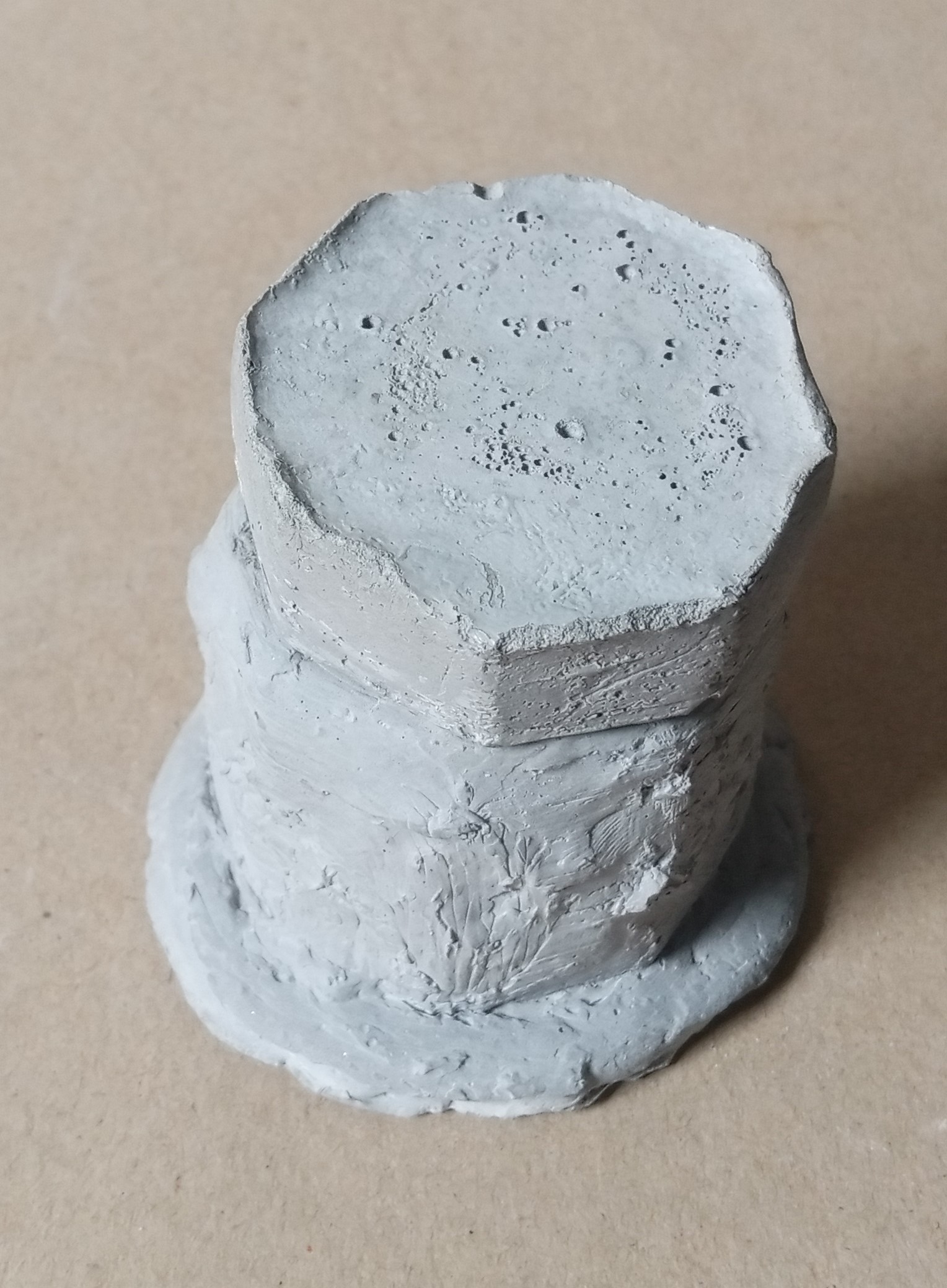 Cement & Concrete made Hexagon Shape Jar Height ± 7 cm or 2.755 inch. 