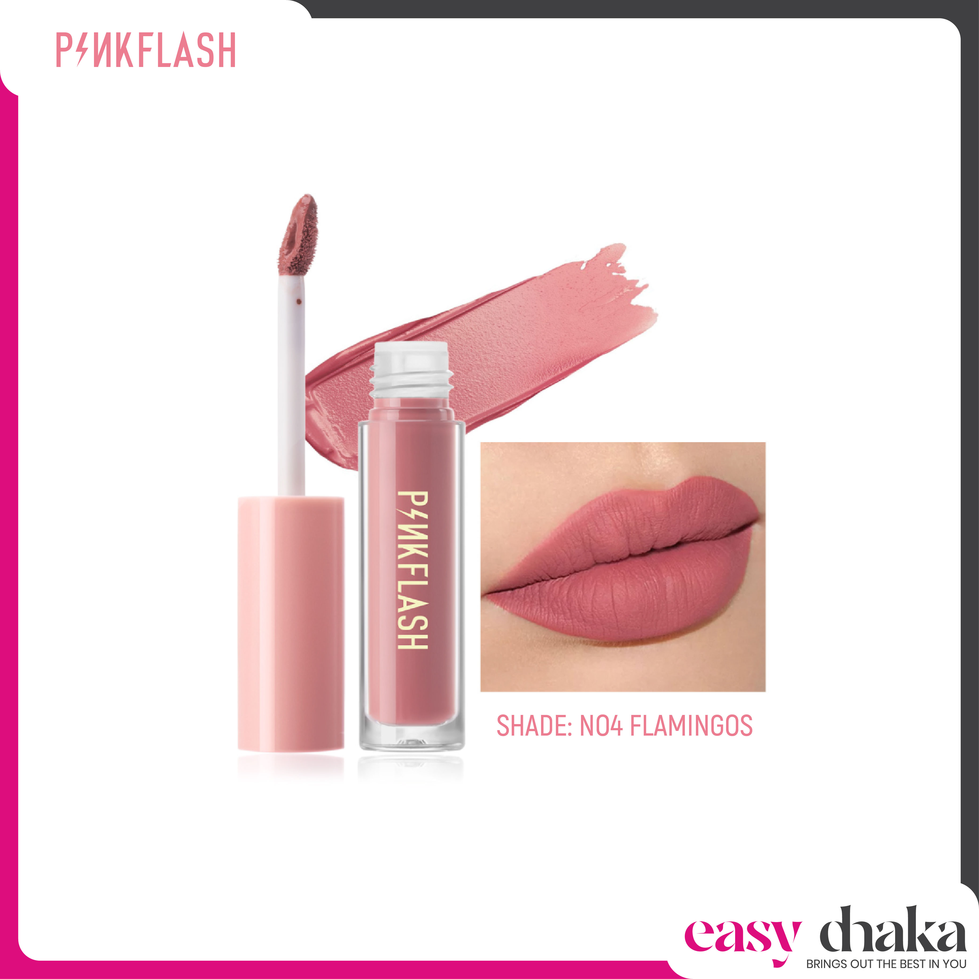 PINKFLASH Melting Matte Waterproof Lipcream - N04 Flamingos (PF-L01)