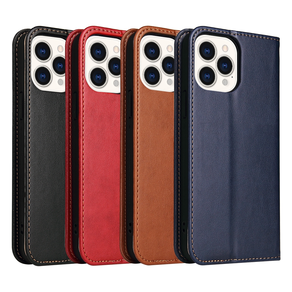 Fierre Shann PU Leather Texture Horizontal Flip Leather Case with Holder & Card Slots & Wallet For iPhone 13 Pro Max. 