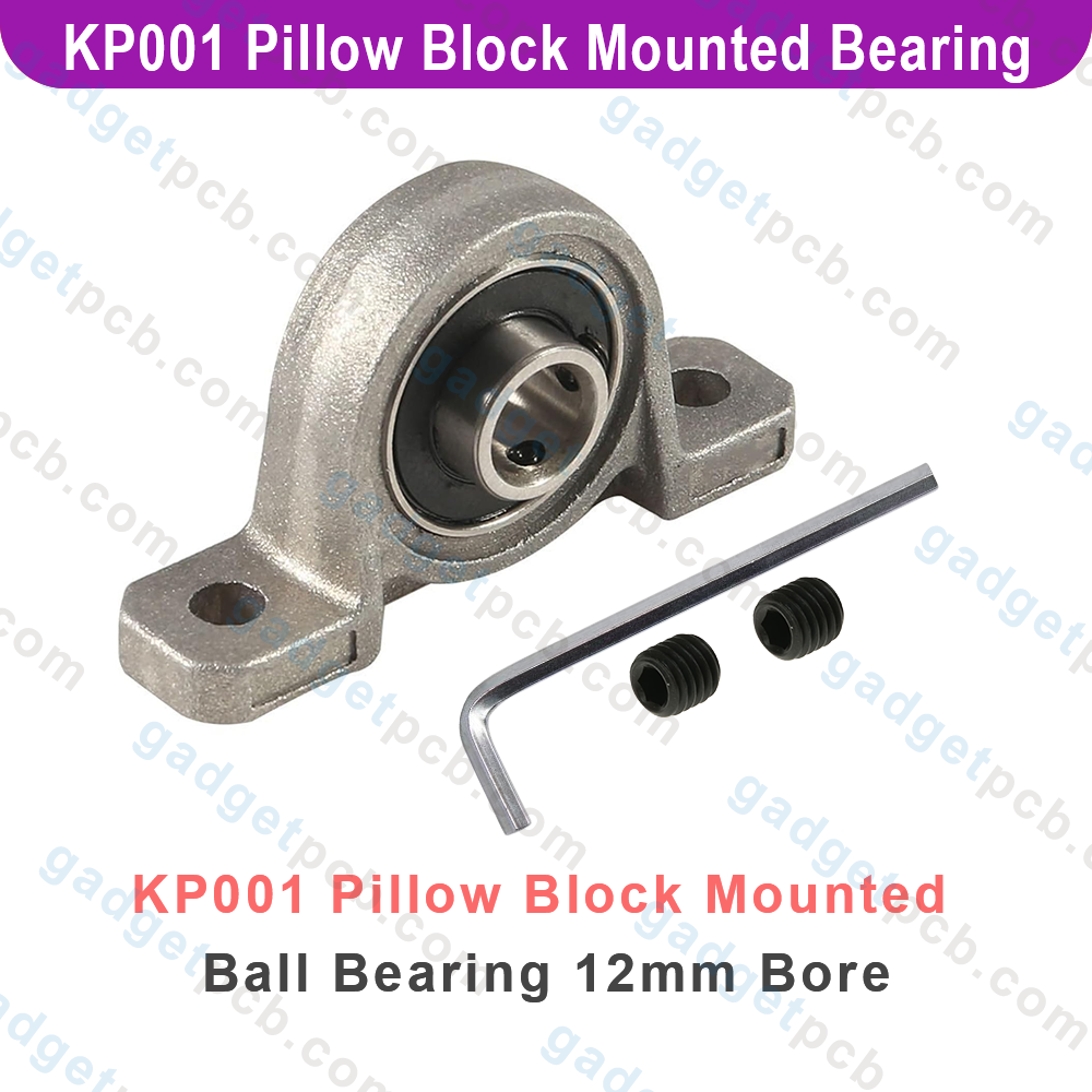 Zinc Alloy KP001 P001 Pillow Block Mounted Ball Bearing 12mm Bore Diameter For CNC Machine 3D Printer All Kinds Of Electronics Projects. 
