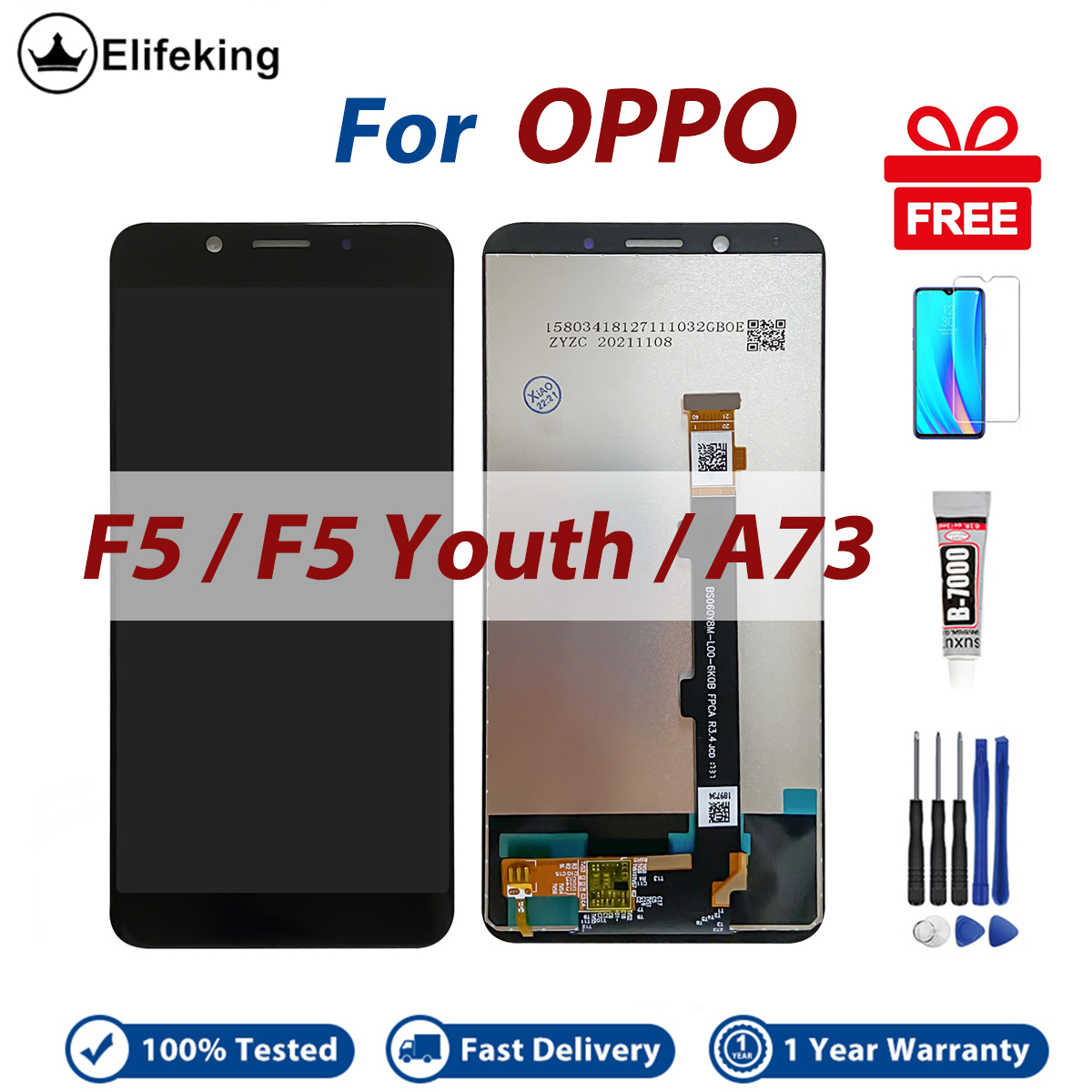 LCD For OPPO F5 F5 Youth A73 CPH1725 CPH1727 Display Touch Screen Digitizer Assembly Replacement Parts. 