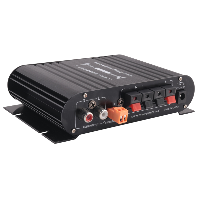 ST-838 HIFI Amplifier 2.1 Channel Car MP3 Mini Amp AUX Input High and Low Bass Adjustment Super Bass 20Wx2+40W Amplifier Easy Install Easy to Use. 