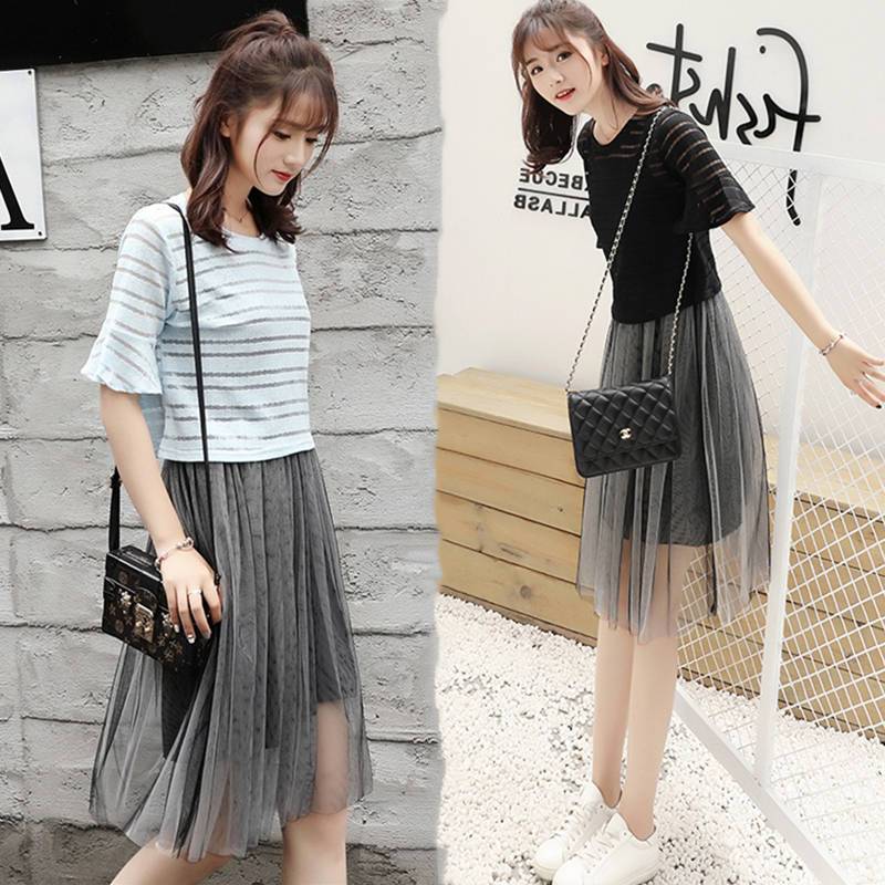 Fresh Suit Skirt New2023Mid-Length Two-Piece Set Dress Student