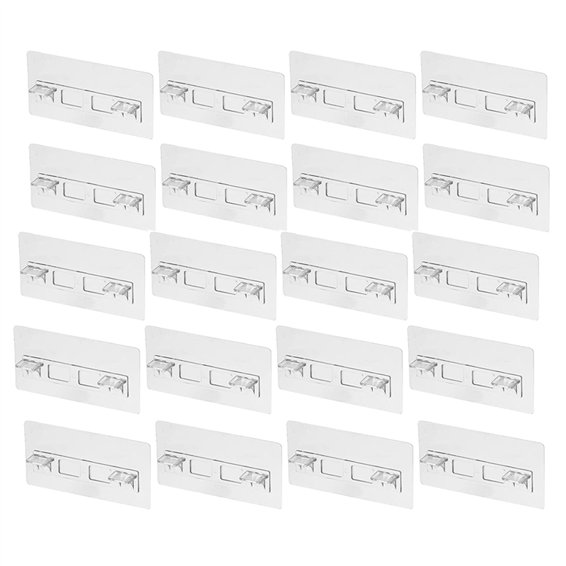 20PCS No Drill Adhesive Shelf Bracket Clear Shelf Pins for Cabinet Shelves Shelf Clips