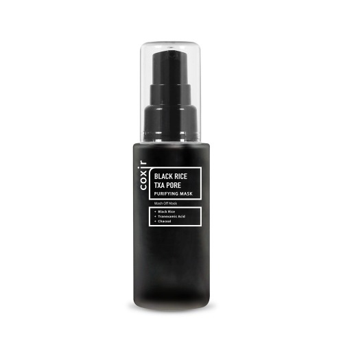 coxir BLACK RICE TXA PORE PURIFYING MASK 50ml | l Tranexamic Acid, 3-in-1 Detox Serum Mask l Pore, Cleansing, Toning l Hydrating Wash Off Mask for Blackhead, Korean Skin. 