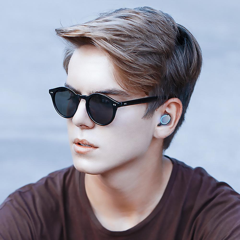 F9-5 TWS Bluetooth 5.0 U-Type Earphones with Digital Display Charging Case. 