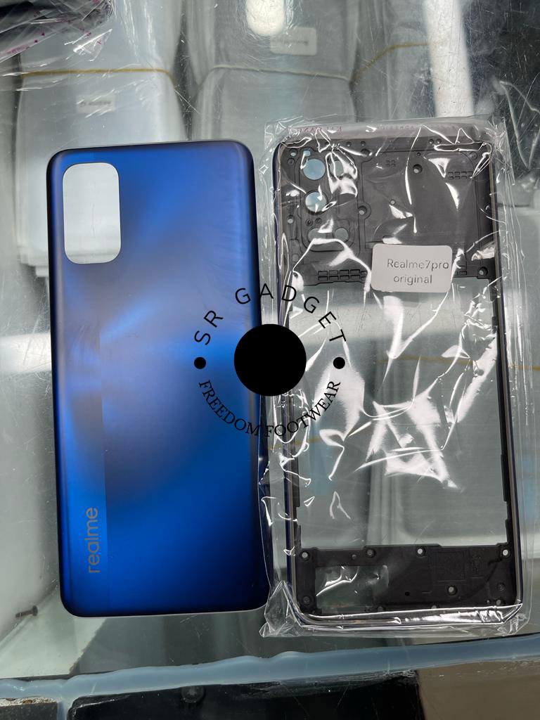 Replacement Backshell With Side Frame Panel for Realme 7 Pro Battery Back Door Housing Cover With Middle Part