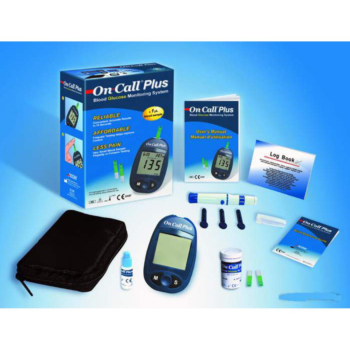On Call Plus Digital Blood Glucose Monitoring System with warranty. 
