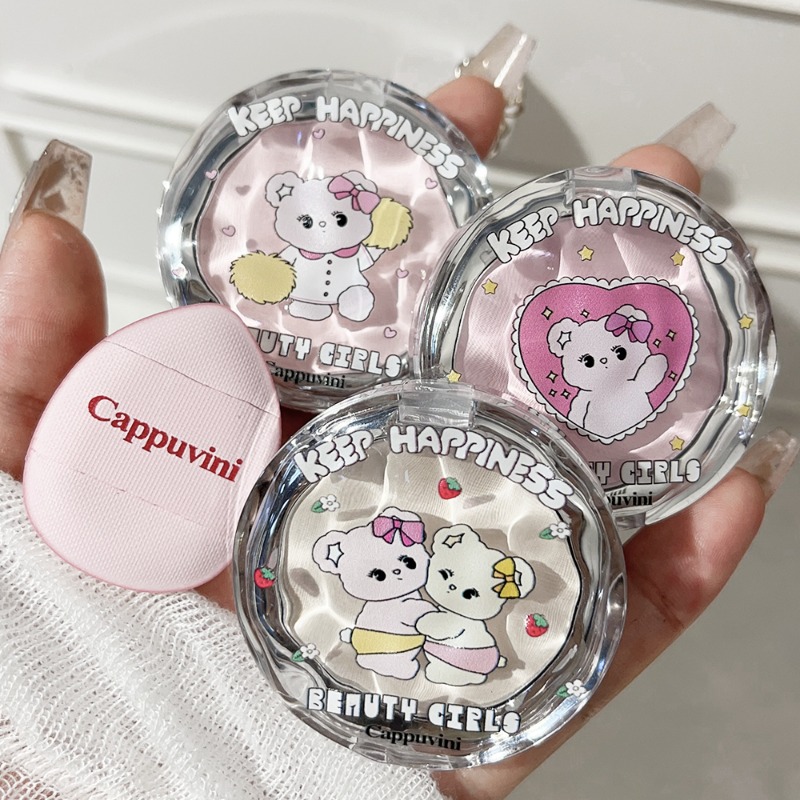 Cappuvini Bear Soft Focus HighLighter Matte Mist Powder Controls Shine & Smooths Complexion Highlighting Powder. 