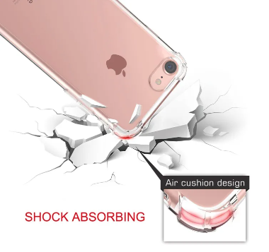 iPhone 7 Phone Case, iPhone 8 Phone Case, Clear Shockproof Bumper Cover se Transparent Silicon TPU Casing. 