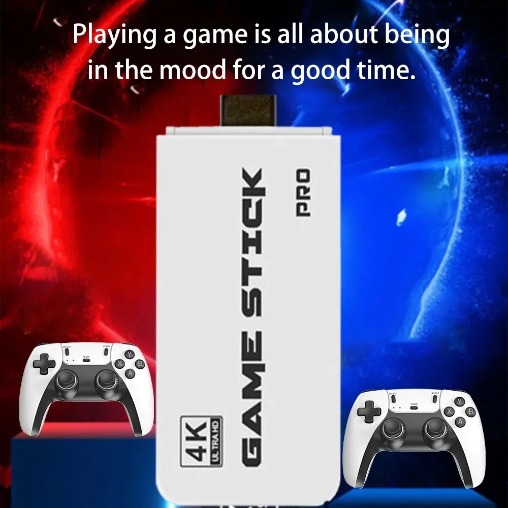 M15 4K Pro Game Stick 64G 30000 Video Game Console 2.4G Double Wireless Controller 4K Retro Game TV Stick Retro Classic Games. 