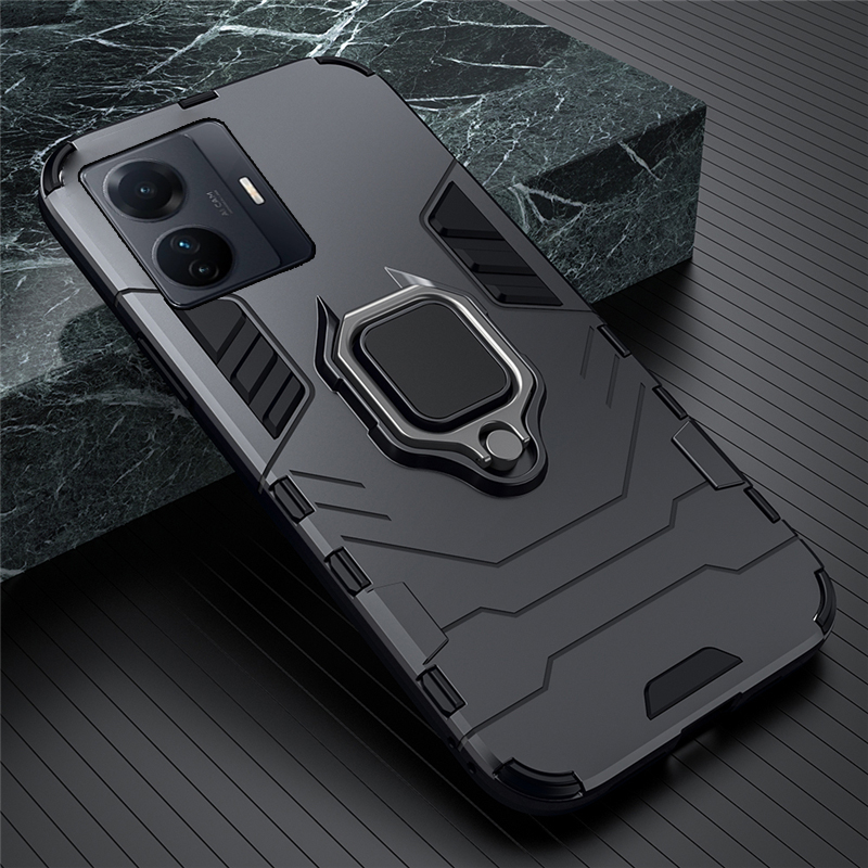 Phone case Vivo iqoo Z6 Pro Shockproof Armor Stand with Holder Car adsorb Ring Back cover Vivo iqoo Z6 Pro case. 