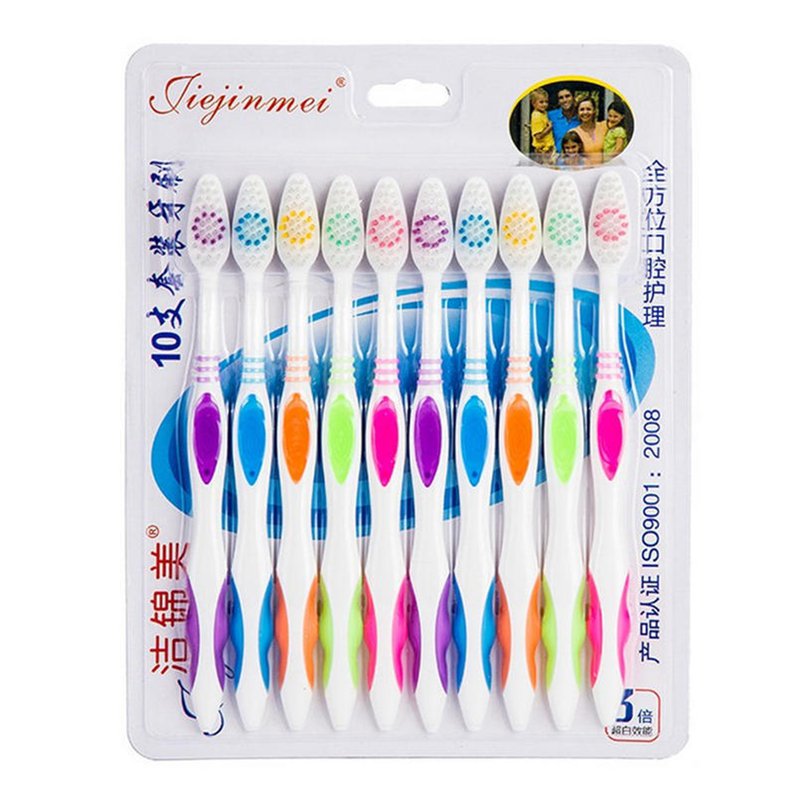 10Pc/Pack Bamboo Charcoal Toothbrush Soft Bristle Nano Toothbrushes. 