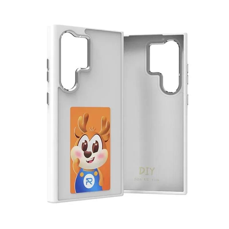 S24U High End NFC Smart E-ink phone case For Samsung Galaxy S23 S24 Ultra DIY Screen projection AI Couple Photo shockproof shell. 