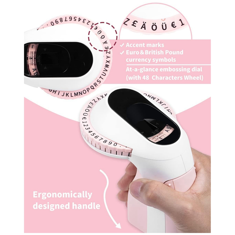 Embossing Label Maker E975 3D Embossing Label Printer Machine with 6 Rolls Emboss Tapes, Handheld Embosser Easy to Use Green. 
