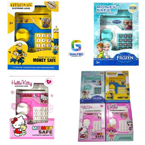 Kids Electric Finger print money saving bank, minion finger print ATM bank,frozen finger print ATM bank,Hellokitty fingerprint Atm Bank,piggy bank,money saving bank, electric bank,password and fingerprint bank for kids, kids bank. 