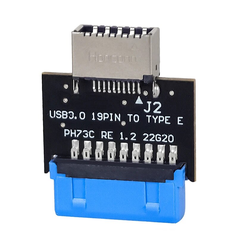 USB 3.0 Internal Header to USB 3.1/3.2 Type C Front Type E Adapter 20 Pin to 19 Pin Converter for PC Motherboard Connector Riser. 