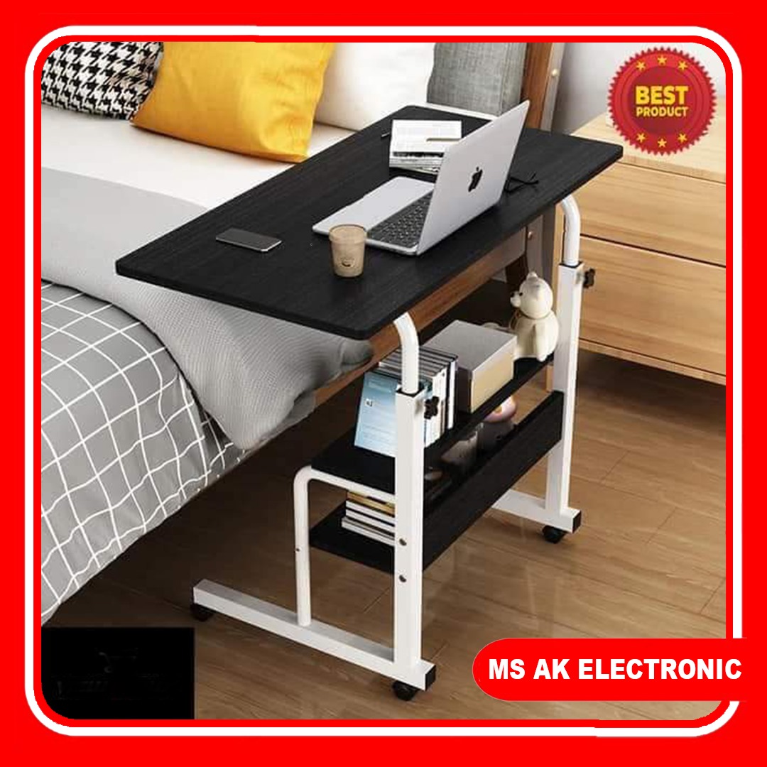 Height Adjustable Laptop Table  Movable Laptop Desk With Storage Shelf - Convenient And Versatile Desk For Flexible Workspaces. 