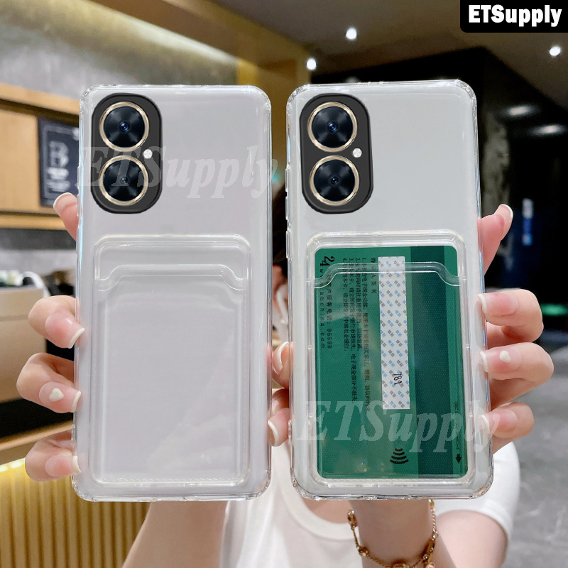 Wallet Phone Case for Realme C67 Liquid Silicone Protection Soft Shell Transparnet Cover for Realme C67 Card Case Convenient