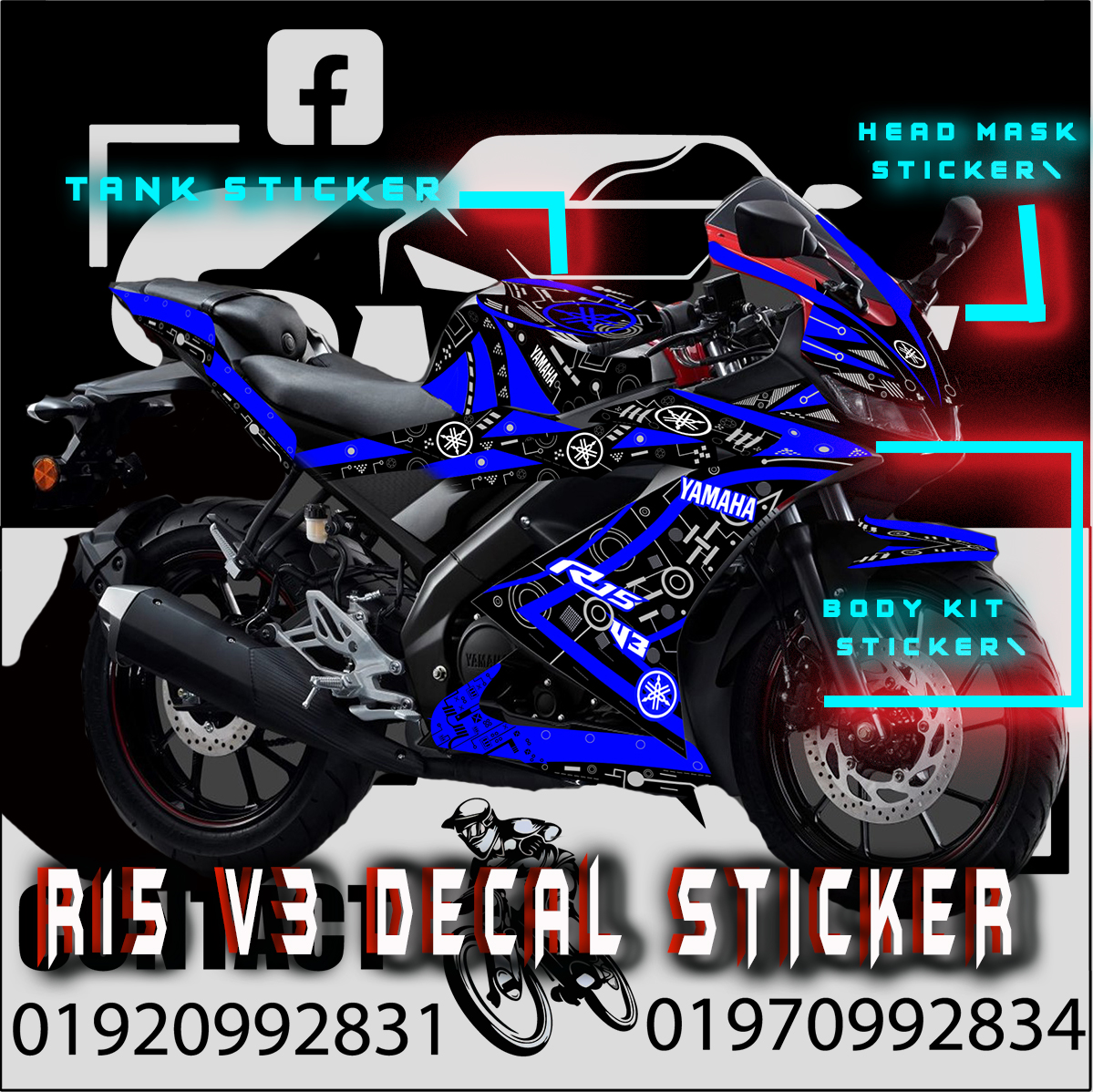 Yamaha R15 V2 Body Kit Price Yamaha R15 Black Bike Golden Sticker