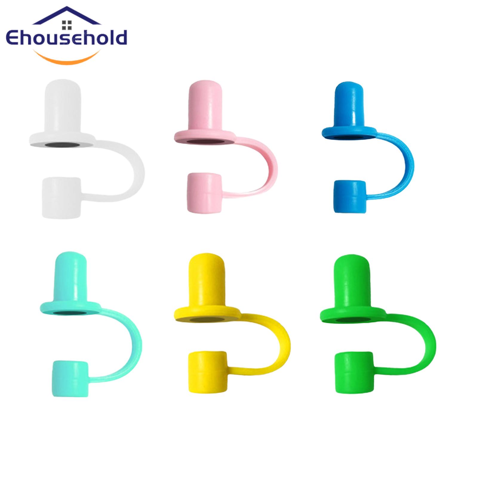 Bpa-free Straw Cap 6pcs Silicone Straw Cover Cap Set Reusable Dustproof Tip Lids for Tumblers Food-grade Easy to Clean Straw Accessories for Cups Reusable Straw Head Cover