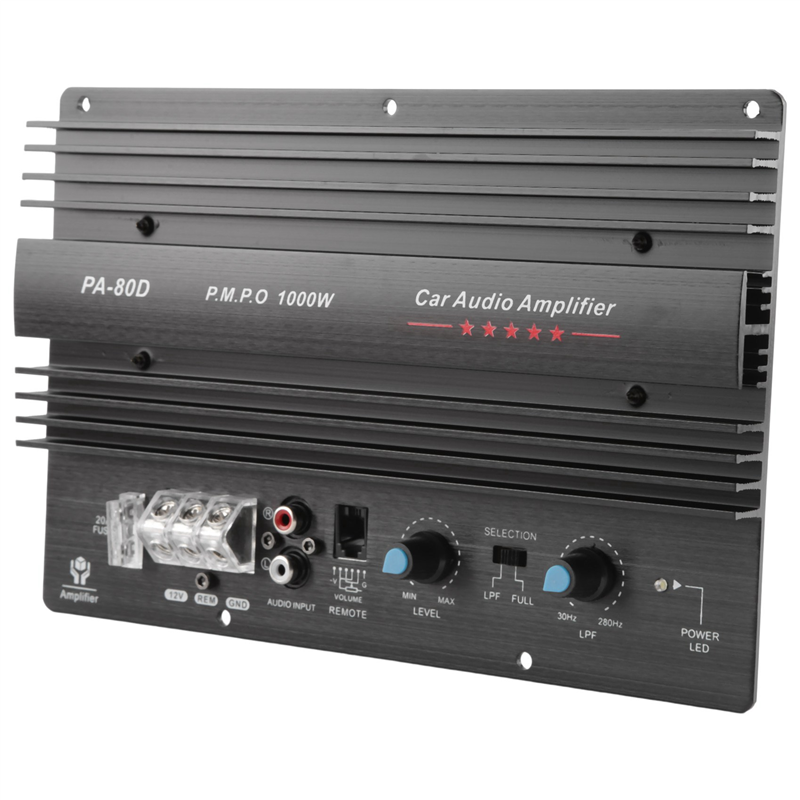 PA-80D 12V 1000W Car Audio High Power Amplifier Amp Board Powerful Subwoofer Bass Amp Car Player. 