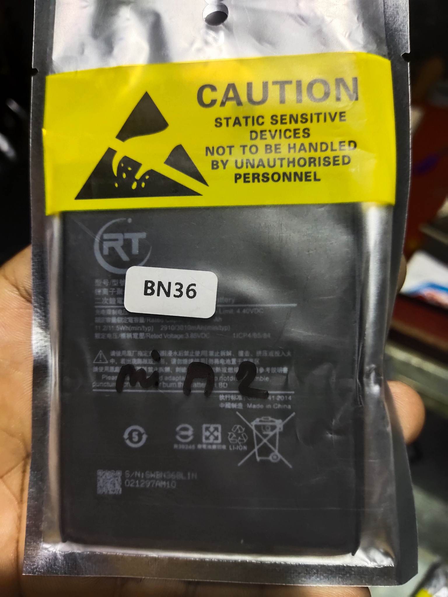 Replacement Phone Battery BN36 For Xiaomi Mi6X Mi 6X MiA2 Mi A2 Capacity 2910mAh. 