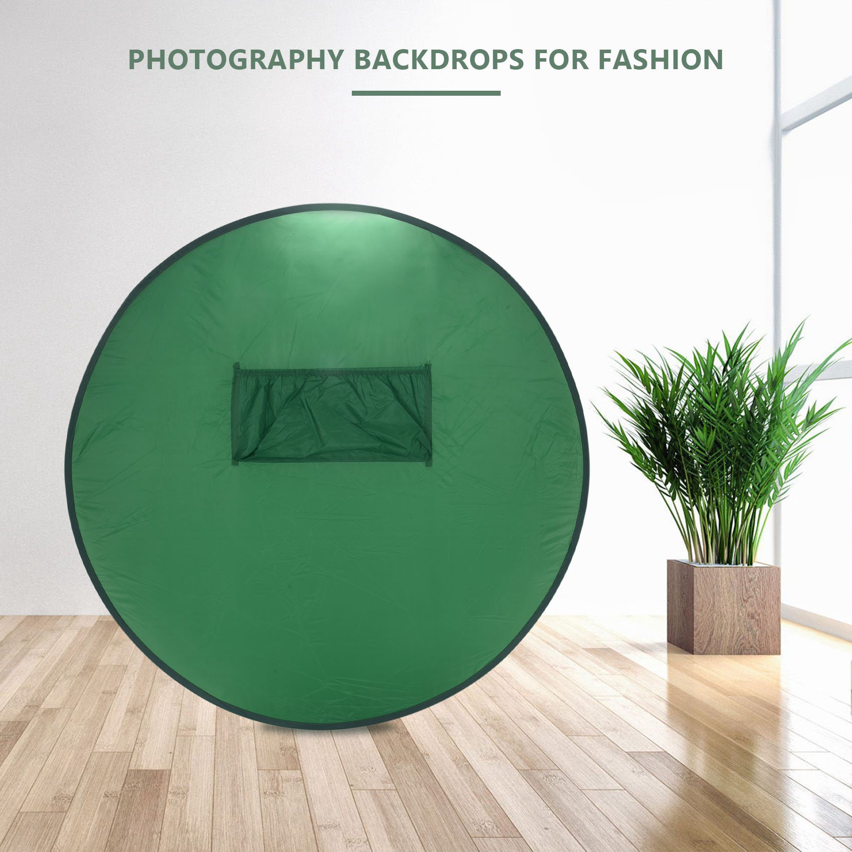 OUMERY Photography Background Green Screen Backdrops Portable Solid Green Color Backdrop Cloth for Photography Studio 142cm. 