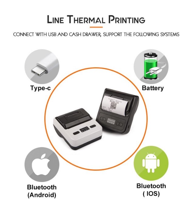 3inch (80mm) Portable POS Printer | Direct Thermal Receipt Printer with ESC POS | Bluetooth & USB, High-Speed 80-90mm/s Printing, Long-Lasting Battery | Compatible with iOS, Android & Windows, Ideal for Retail & Restaurants Bill Printing. 