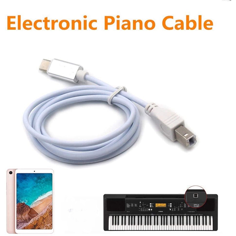 USB Type B Midi Cable To Type C Connector, Adapter Cable, Piano Audio Cable. 