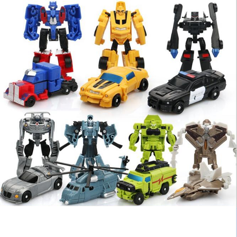 Mini Transformer Toy Optimus Prime Megatron Robots Car Kids Action Figures DIY