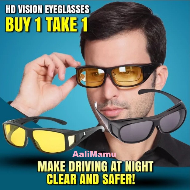 Buy 1 Take 1 HD Vision Eyeglasses-Polarized Night Vision, Anti Glare,  Driving Glasses Set of 2pcs 2 in 1 HD Night Vision Sunglasses: Buy Online  at Best Prices in Bangladesh | Daraz.com.bd