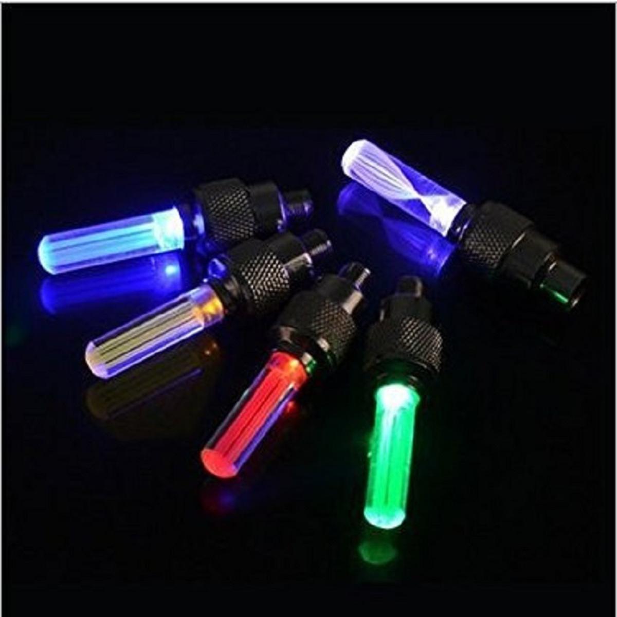 2PCS Bicycle Car LED Neon Tire Wheel Gas Nozzle Valve Glow Stick Light For Bike Car Motorbike - cycle accessories