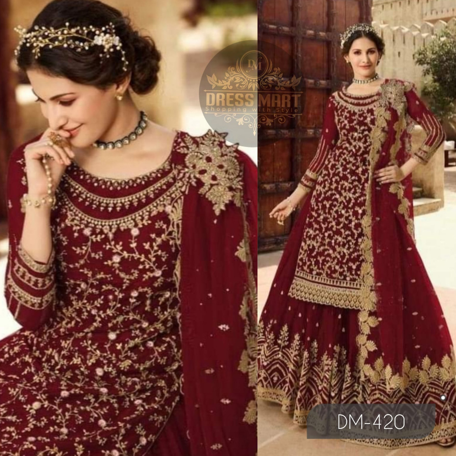lasa dress design Semi-Stitched Georgette embroidery work Free Size Designer - Lasa Party  wear suits For women