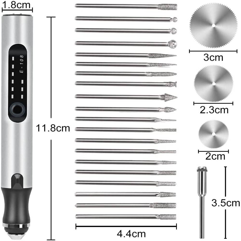 Engraving Pen, Electric Engraving Tool Kit USB Rechargeable Engraver Etching Pen Micro-Cordless Carve Tool for DIY Art. 